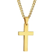 Welling Fashion Men Simple Cross Pendant Alloy Necklace Chain Jewelry Christmas Day Gift